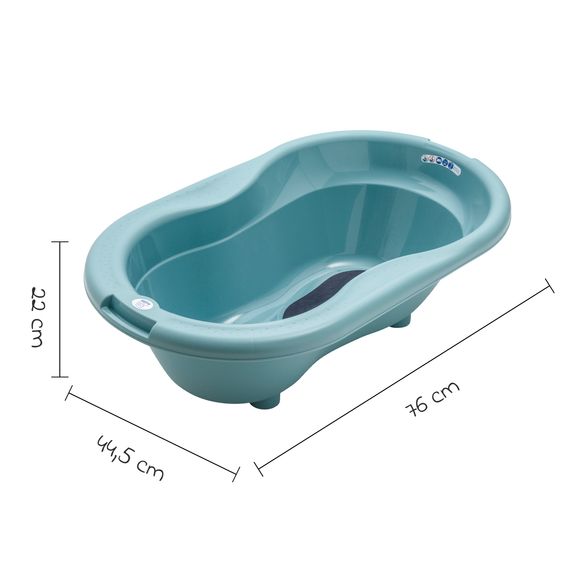 Rotho Babydesign 4-tlg. Badeset / Badestation Top - inkl. Badewanne + Wannenständer + Badeliege + Ablaufschlauch - Lagoon