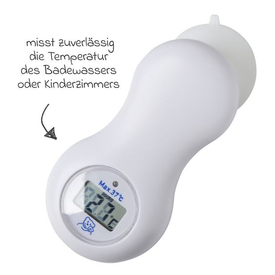 Rotho Babydesign 7-tlg. Badeset / Badestation Top - inkl. Badewanne + Wannenständer + Badeliege + Waschschüssel + Badethermometer + Ablaufschlauch + Windeleimer - Lagoon