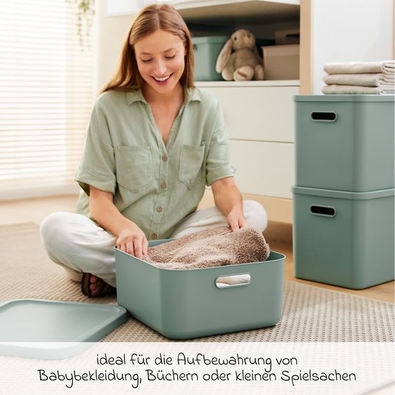 Rotho Babydesign Aufbewahrungsbox M Kayo 20 l - Sage Green