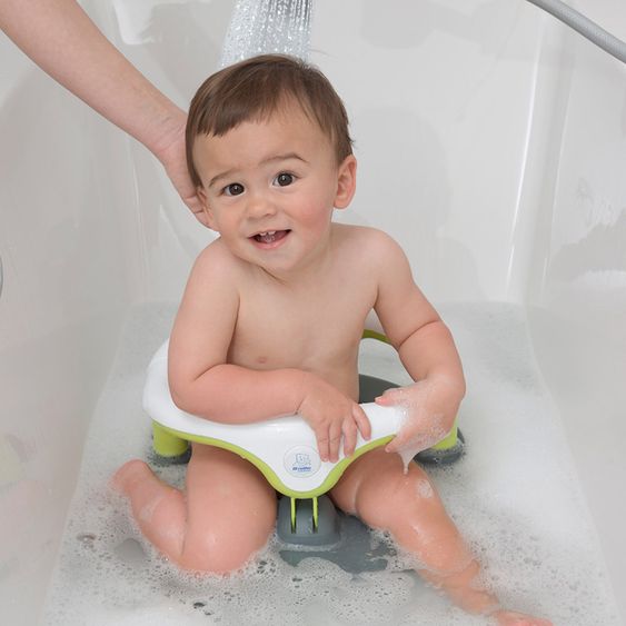 Rotho Babydesign Baby-Badesitz aufklappbar - Grau Weiß Grün