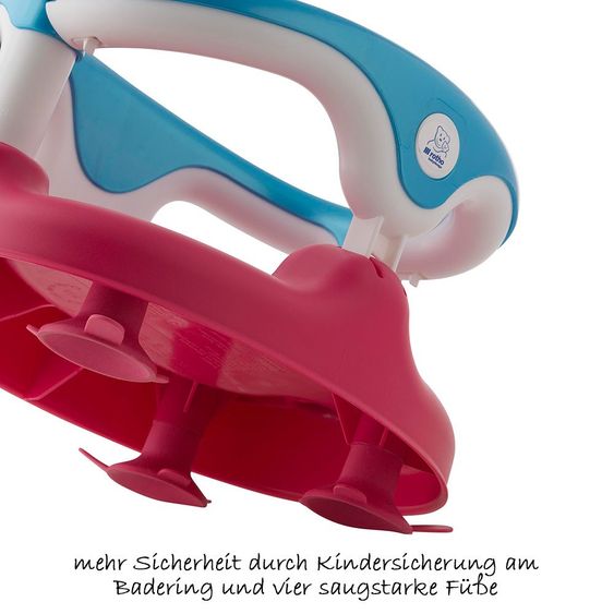 Rotho Babydesign Baby-Badesitz aufklappbar - Rosa Blau Weiß