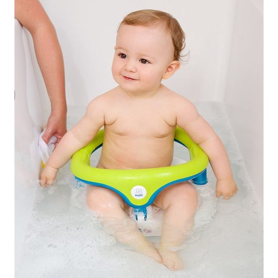 Rotho Babydesign Seggiolino da bagno per bambini pieghevole - Bianco Verde Blu