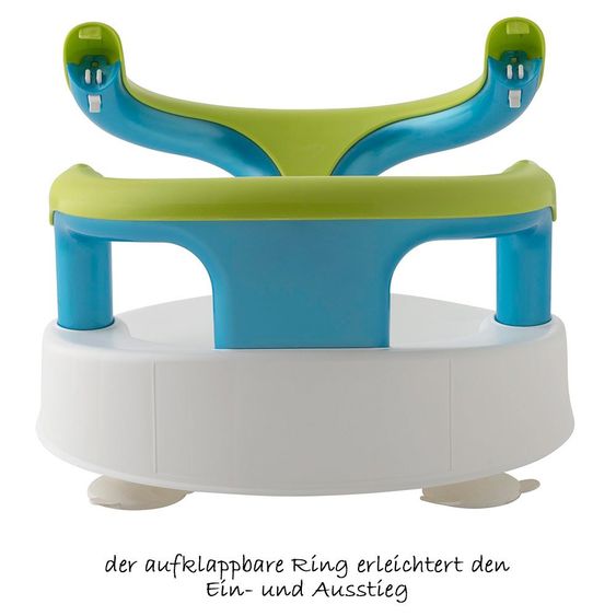 Rotho Babydesign Seggiolino da bagno per bambini pieghevole - Bianco Verde Blu