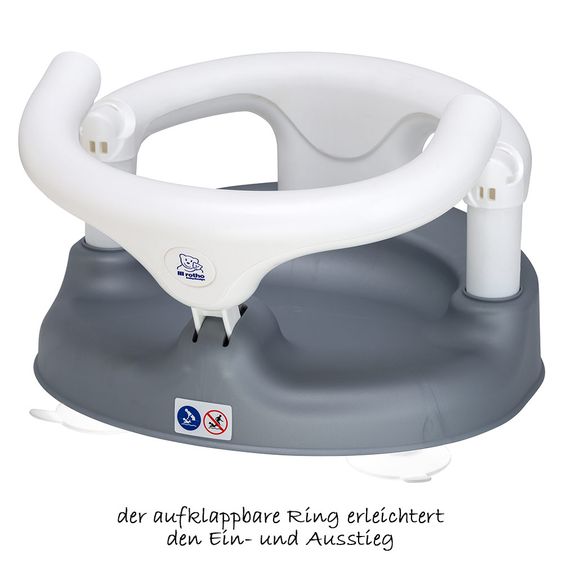 Rotho Babydesign Baby-Badesitz aufklappbar - Weiß Silbergrau