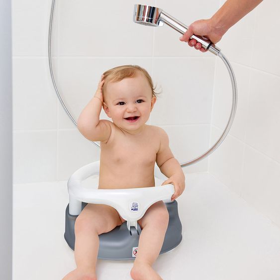 Rotho Babydesign Baby-Badesitz aufklappbar - Weiß Silbergrau