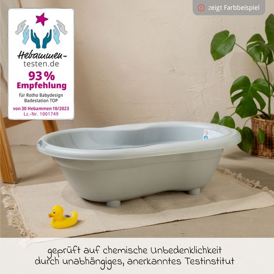 Rotho Babydesign Baby-Badewanne Tilo - mit Anti-Rutschmatte - Cappuccino