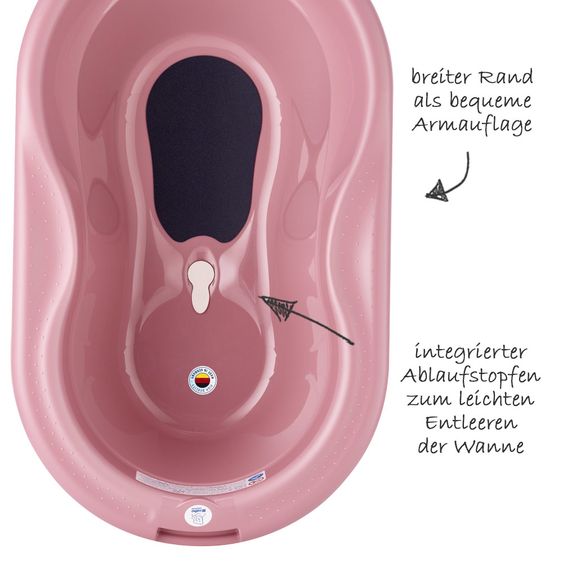 Rotho Babydesign Baby-Badewanne Top mit Anti-Rutschmatte - Fantastic Mauve