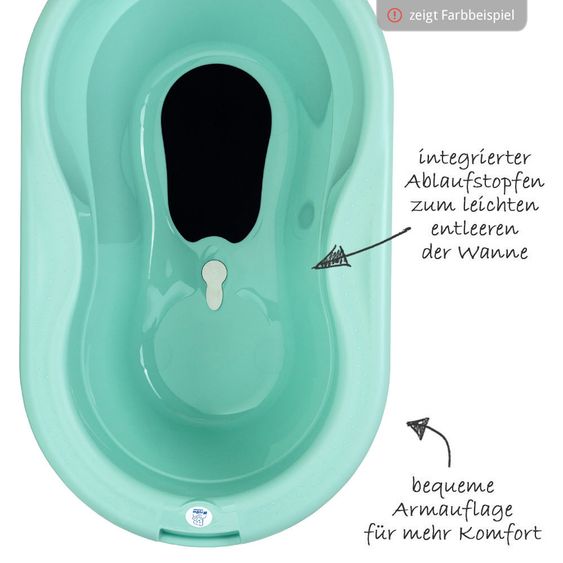 Rotho Babydesign Baby-Badewanne Top mit Anti-Rutschmatte - Lagoon