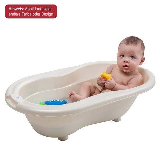 Rotho Babydesign Baby-Badewanne Top mit Anti-Rutschmatte - Silber Grau