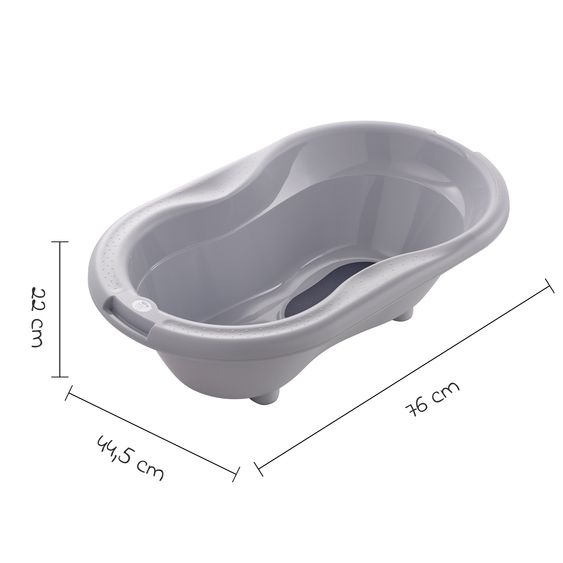 Rotho Babydesign Baby-Badewanne Top - mit Anti-Rutschmatte - Stone Grey