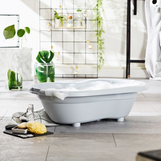 Rotho Babydesign Baby-Badewanne Top - mit Anti-Rutschmatte - Stone Grey