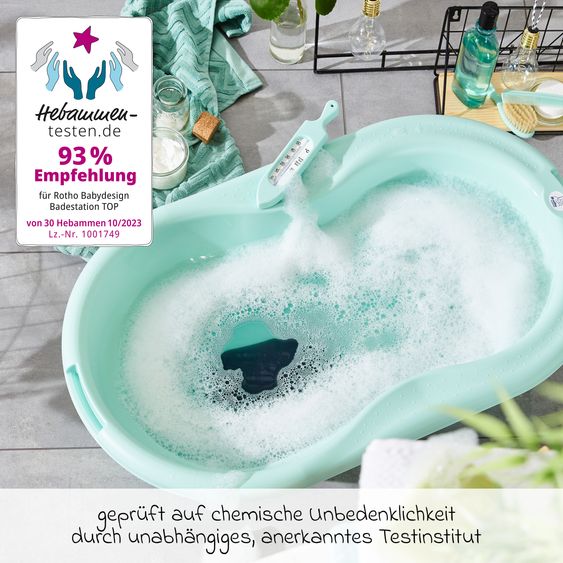 Rotho Babydesign Baby-Badewanne Top - mit Anti-Rutschmatte - Swedisch Green