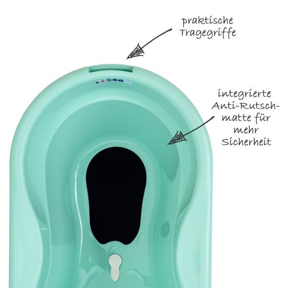 Rotho Babydesign Top Bagnetto per bambini con tappetino antiscivolo - Verde svedese