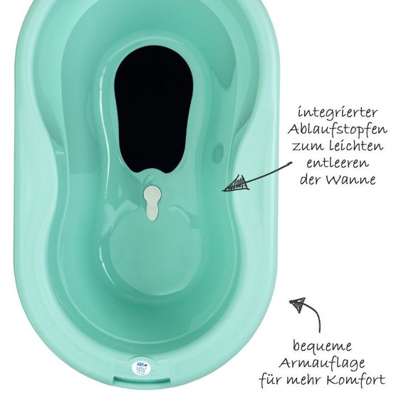Rotho Babydesign Top Bagnetto per bambini con tappetino antiscivolo - Verde svedese