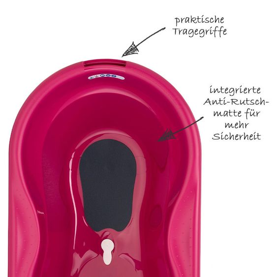 Rotho Babydesign Baby-Badewanne Top mit Anti-Rutschmatte - Swedish Rose