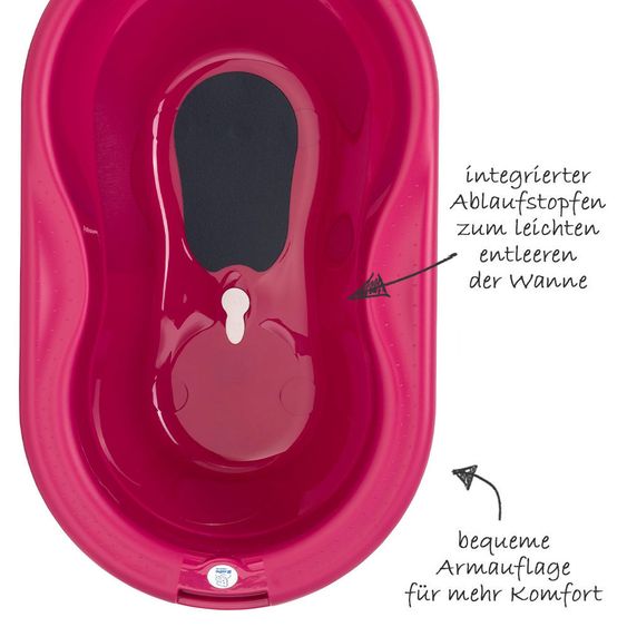 Rotho Babydesign Baby-Badewanne Top mit Anti-Rutschmatte - Swedish Rose