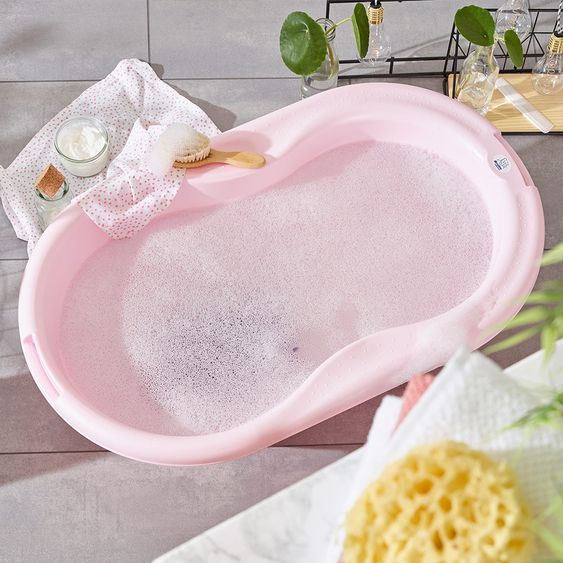 Rotho Babydesign Baby-Badewanne Top mit Anti-Rutschmatte - Tender Rosé Perl