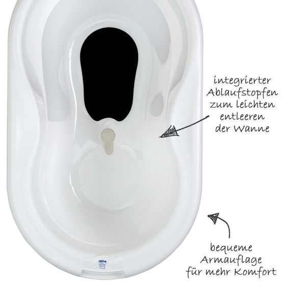 Rotho Babydesign Baby-Badewanne Top mit Anti-Rutschmatte - Weiß