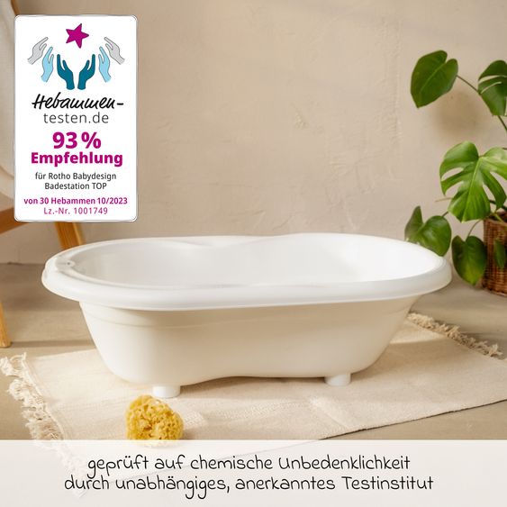 Rotho Babydesign Baby-Badewanne Top - mit Anti-Rutschmatte - White