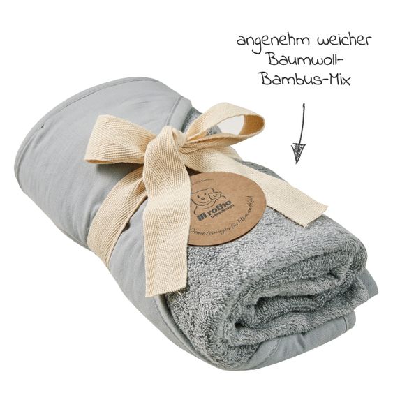 Rotho Babydesign Baby hooded towel 78 x 78 cm - Stone Grey