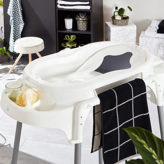 Rotho Babydesign Badestation Top - 4-teilig - Weiß + Gratis Windeltwister Sangenic Tec