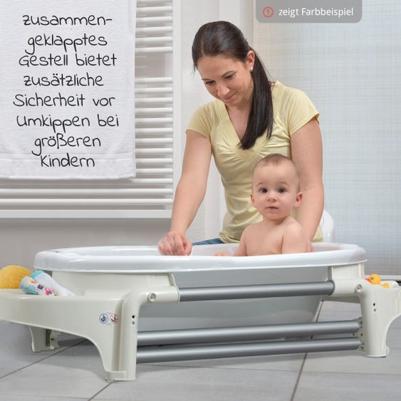 Rotho Babydesign Badestation TOP + Gratis Waschtücher 3er Pack - Lagoon Stone Grey