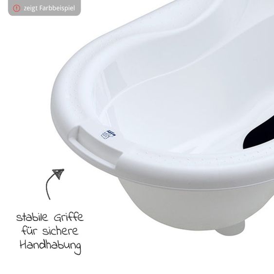 Rotho Babydesign Badestation TOP + Gratis Waschtücher 3er Pack - Lagoon Stone Grey