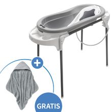 TOP Xtra Bath Station + Free Hooded Towel - Stone Grey