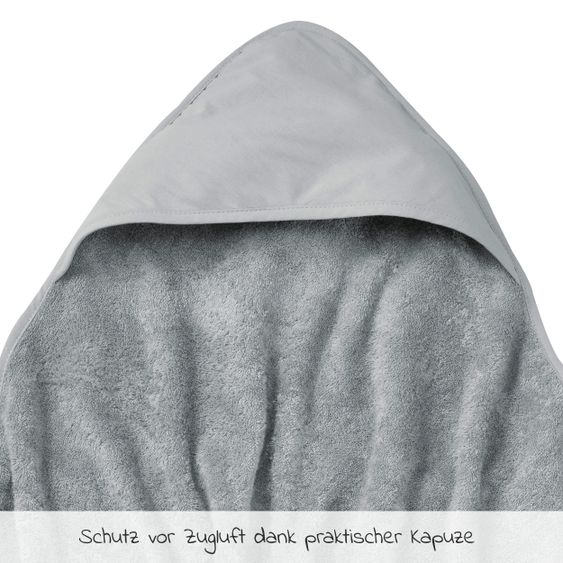 Rotho Babydesign Badestation TOP Xtra + Gratis Kapuzenhandtuch - Stone Grey