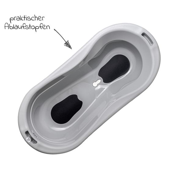 Rotho Babydesign Badestation TOP Xtra + Gratis Kapuzenhandtuch - Stone Grey