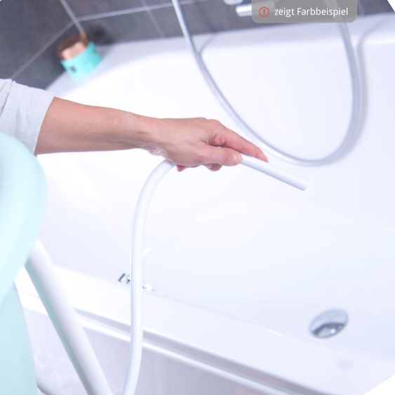 Rotho Babydesign Badestation TOP Xtra + Gratis Kapuzenhandtuch - Stone Grey