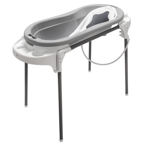 Rotho Babydesign Badestation TopXtra 4-tlg. - Stone Grey White