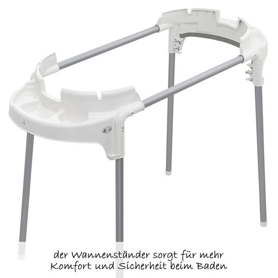 Rotho Babydesign Badestation TopXtra 4-tlg. - Stone Grey White