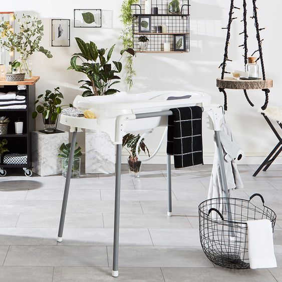 Rotho Babydesign Badestation TopXtra 4-tlg. - Weiß + Gratis Windeltwister Sangenic Tec