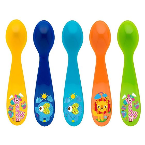 Rotho Babydesign Esslern-Löffel 5er Pack - Zoo