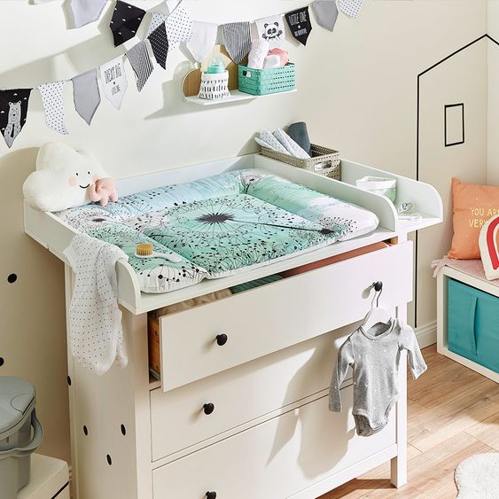 Rotho Babydesign Folien-Wickelauflage - Fly Away - Cool Blue
