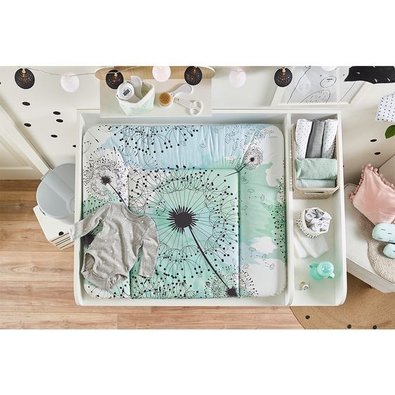 Rotho Babydesign Folien-Wickelauflage - Fly Away - Cool Blue