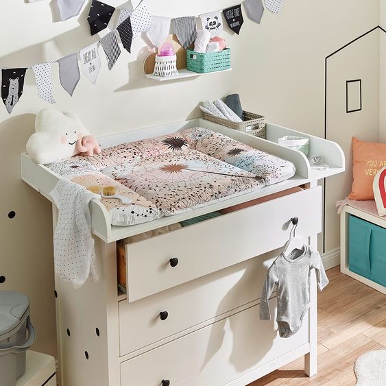 Rotho Babydesign Folien-Wickelauflage - Fly Away - Fantastic Mauve