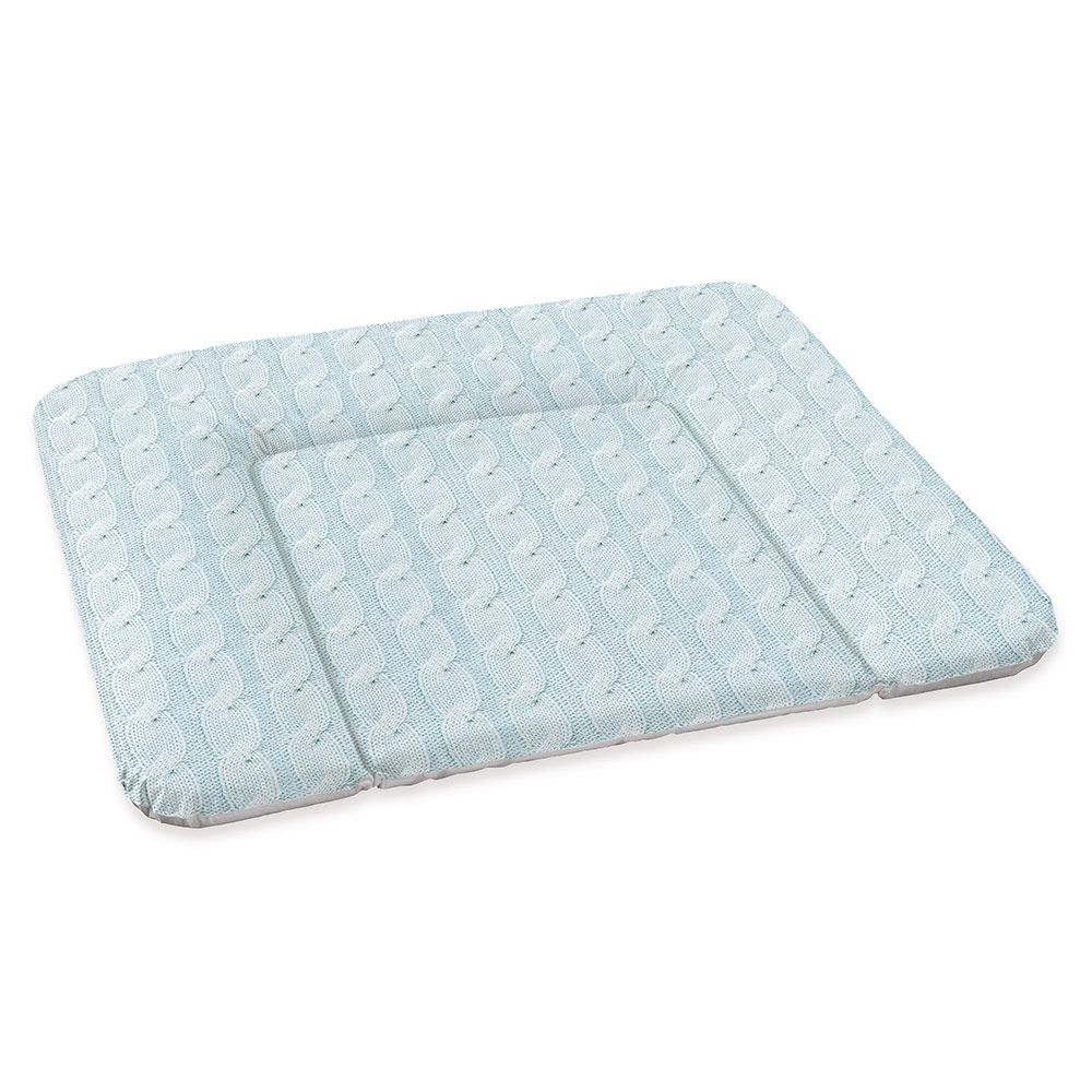 Rotho Babydesign Folien-Wickelauflage Limited Edition - Strick Zopfmuster - Mint Bleu