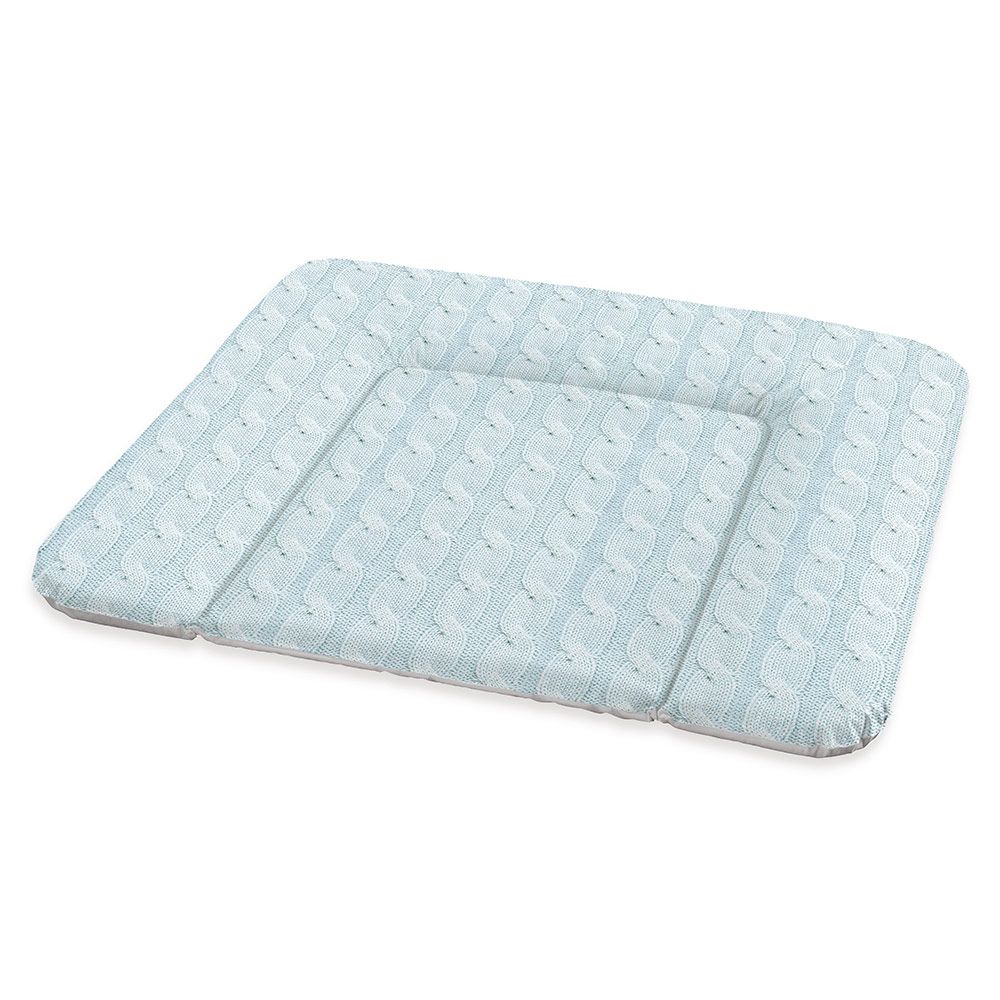 Rotho Babydesign Folien-Wickelauflage Limited Edition - Strick Zopfmuster - Mint Bleu