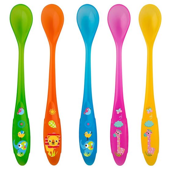Rotho Babydesign Fütterlöffel 5er Pack lang - Zoo