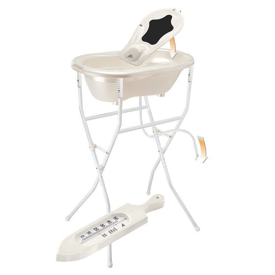 Rotho Babydesign Ideale Badelösung Top - 5-teilig - Perlweiß Creme