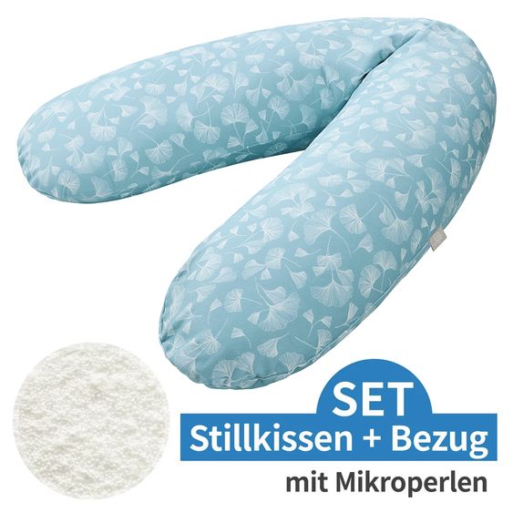 Rotho Babydesign Stillkissen Multi mit Mikroperlen-Füllung inkl. Bezug 190 cm - Ginkgo