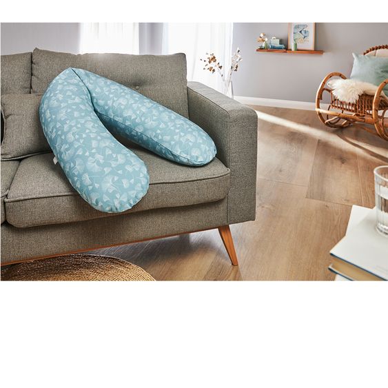 Rotho Babydesign Stillkissen Multi mit Mikroperlen-Füllung inkl. Bezug 190 cm - Ginkgo