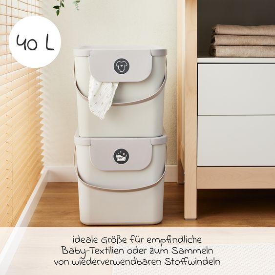 Rotho Babydesign Wäsche- & Stoffwindelsammler Kayo 40 l - Mistletoe White