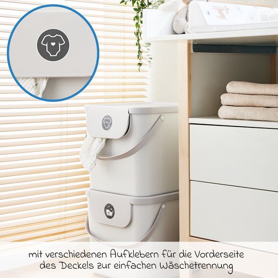 Rotho Babydesign Wäsche- & Stoffwindelsammler Kayo 40 l - Mistletoe White