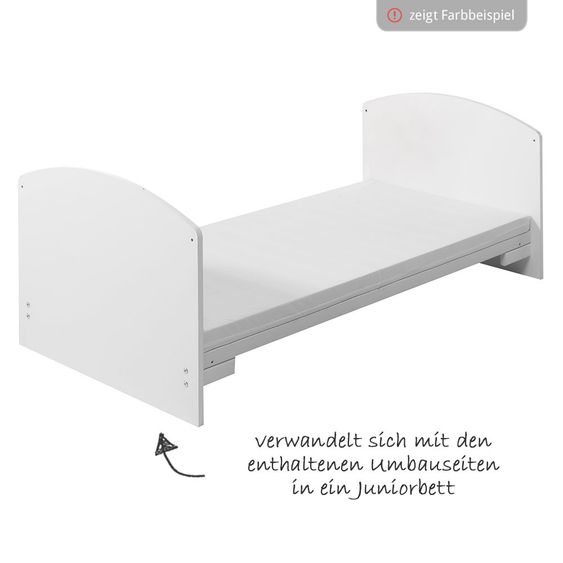 Schardt Baby-Komplettbett-Set Classic-Line inkl. Bettwäsche, Himmel, Nestchen & Matratze Natur 70 x 140 cm - Herzchen - Rosa