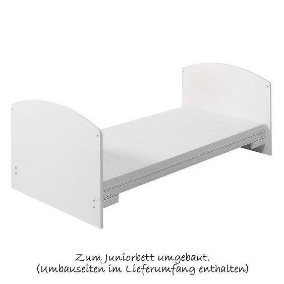 Schardt Baby-Komplettbett-Set Classic-Line inkl. Bettwäsche, Himmel, Nestchen & Matratze Weiß 70 x 140 cm - Big Stars Beige