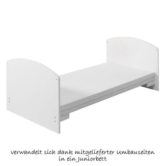 Schardt Set letto completo per bambini Classic-Line con lenzuola, baldacchino, nido e materasso bianco 70 x 140 cm - Circle Star Grey