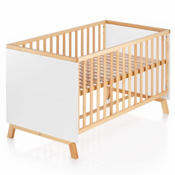 Schardt Designline Deluxe Beech Part Solid Baby and Cot Bed 70 x 140 cm - Nature White